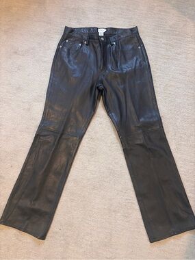 Black 100% Leather Pants